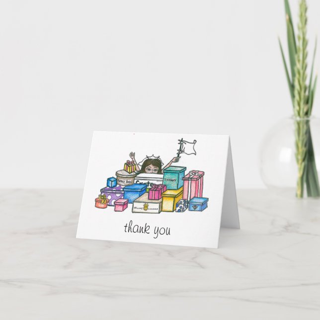 Carte De Remerciements Remerciement pour Baby Shower de Mariée (Devant)