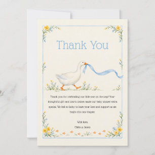 Carte De Remerciements Remerciement pour Baby Shower d'Oie Ridicule