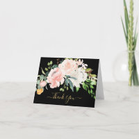Remerciement pour Baby Shower Élégant Blush & Fleu
