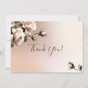 Carte De Remerciements Remerciement pour Baby Shower Mariage Rose Beige T