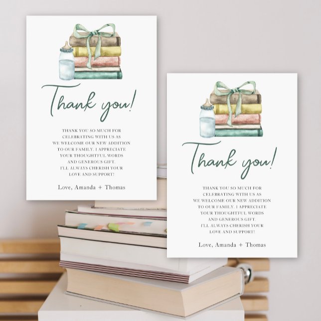 Carte De Remerciements Remerciement pour Baby Shower Nouveau Chapitre Aqu (Créateur téléchargé)