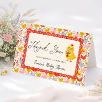 Remerciement pour Baby Shower Poule de Ferme Migno