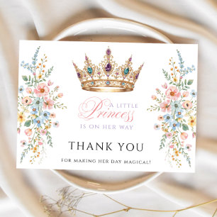 Carte De Remerciements Remerciement pour Baby Shower Princesse Couronne d