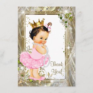 Carte De Remerciements Remerciement pour Baby Shower Princesse Tutu