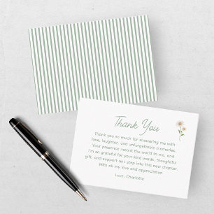 Carte De Remerciements Remerciement pour Baby Shower Silly Goose Green