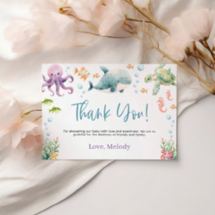 Carte De Remerciements Remerciement pour Baby Shower Sous l'Océan