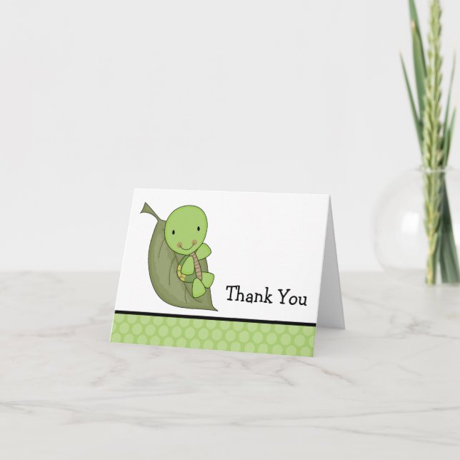 Carte De Remerciements Remerciement pour Baby Shower Thème Tortue Verte à (Devant)