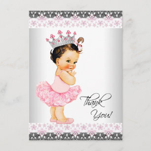 Carte De Remerciements Remerciement pour Baby Shower Tutu Princesse