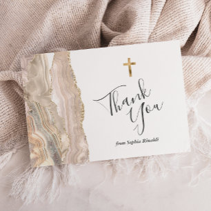 Carte De Remerciements Remerciement pour la Première Communion Ivory Gold
