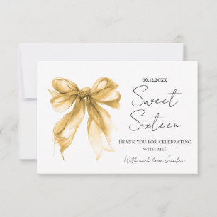 Carte De Remerciements Remerciement pour un Sweet 16 Coquette Script de l