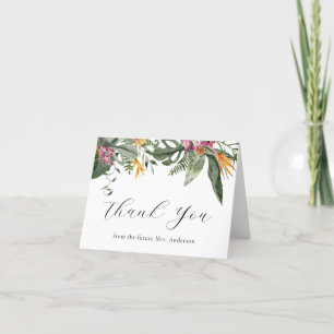 Carte De Remerciements Remerciement pour une douche de mariée florale tro
