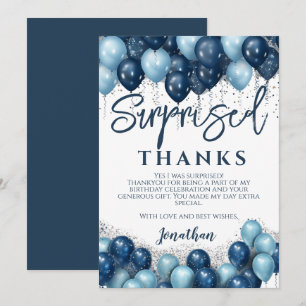 Carte De Remerciements Remerciement pour une fête d'anniversaire surprise