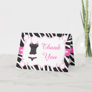 Carte De Remerciements Remerciement pour une soirée lingerie rose chaud