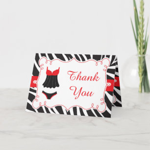 Carte De Remerciements Remerciement pour une soirée lingerie rouge chaud