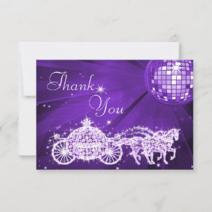 Carte De Remerciements Remerciement Princess Coach & Chevaux & Boule Disc