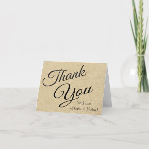Carte De Remerciements Remerciement Rustique Distressed Grunge Brun Perso