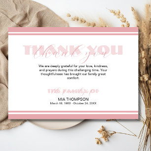 Carte De Remerciements Remerciement traditionnel de bouteille rose rose m