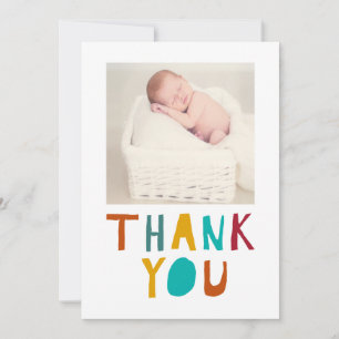 Carte De Remerciements Remerciement Tyographie Mignonne Baby Shower Nouve