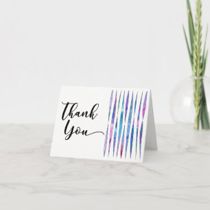 Carte De Remerciements Remerciement unique aquarelle blanc violet rose bl