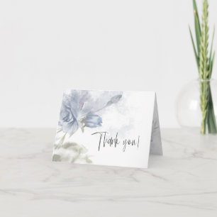 Carte De Remerciements Remerciements Aquarelle Floral Dusty Blue Rose