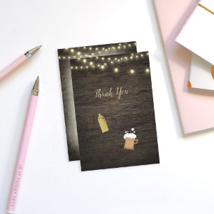 Carte De Remerciements Remerciements Baby Shower Bébé Brasse de l'Or