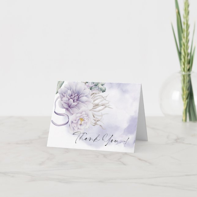 Carte De Remerciements Remerciements | BOHO Aquarelle Lilac Peony (Devant)