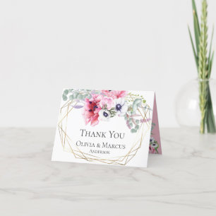 Carte De Remerciements Remerciements   Bouquet Floral aux Coquelicots Ros