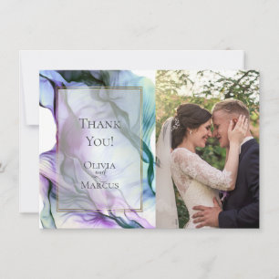 Carte De Remerciements REMERCIEMENTS    CADRE PHOTO Violet Foncé Abstrait