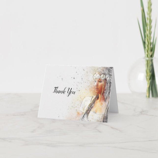 Carte De Remerciements Remerciements de Baby Shower avec la Mariée (Devant)