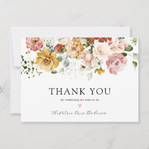 Carte De Remerciements Remerciements de Baby Shower Floral Vintage pour l