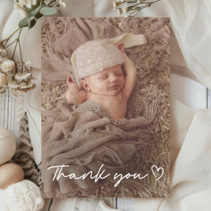 Carte De Remerciements Remerciements de Baby Shower Photo avec Écriture B