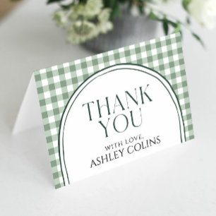 Carte De Remerciements Remerciements de Baby Shower Vert Sauge