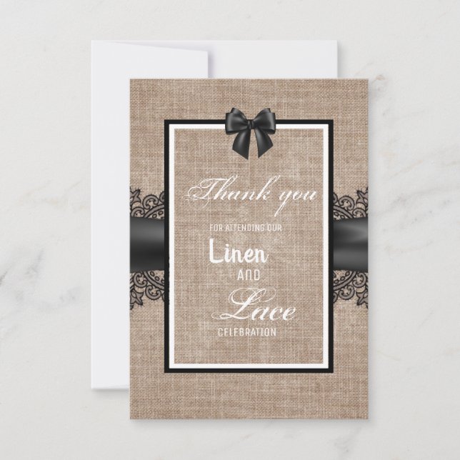 Carte De Remerciements Remerciements de cérémonie de mariage en toile de  (Devant)