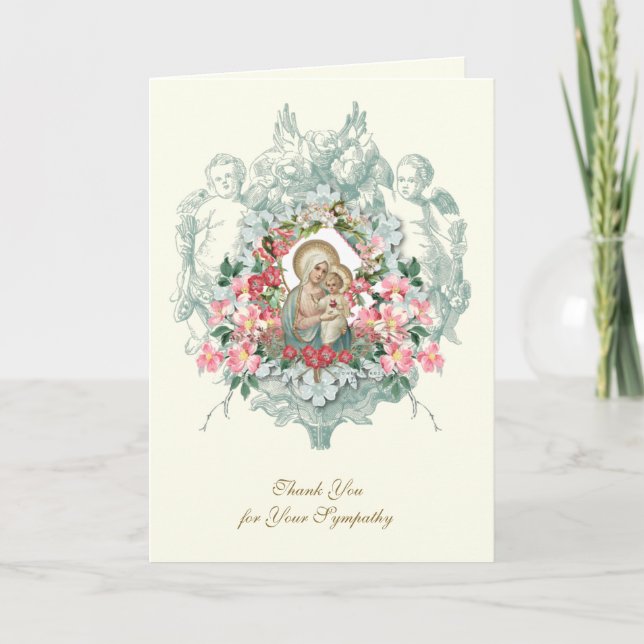 Carte De Remerciements Remerciements de condoléances chrétiennes pour fun (Devant)