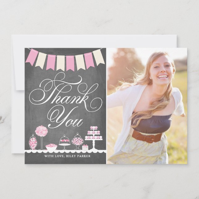 Carte De Remerciements Remerciements de douceurs avec photo (Devant)