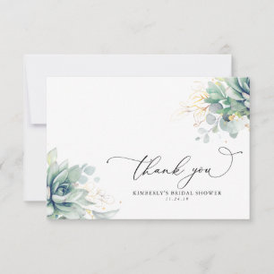 Carte De Remerciements Remerciements de Fête de Mariage pour Succulentes 
