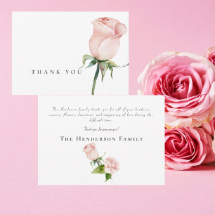 Carte De Remerciements Remerciements de funérailles de roses roses à l'aq