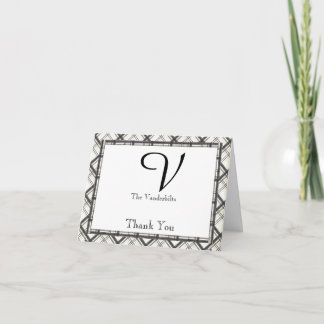 Carte De Remerciements Remerciements de mariage à carreaux noir et blanc