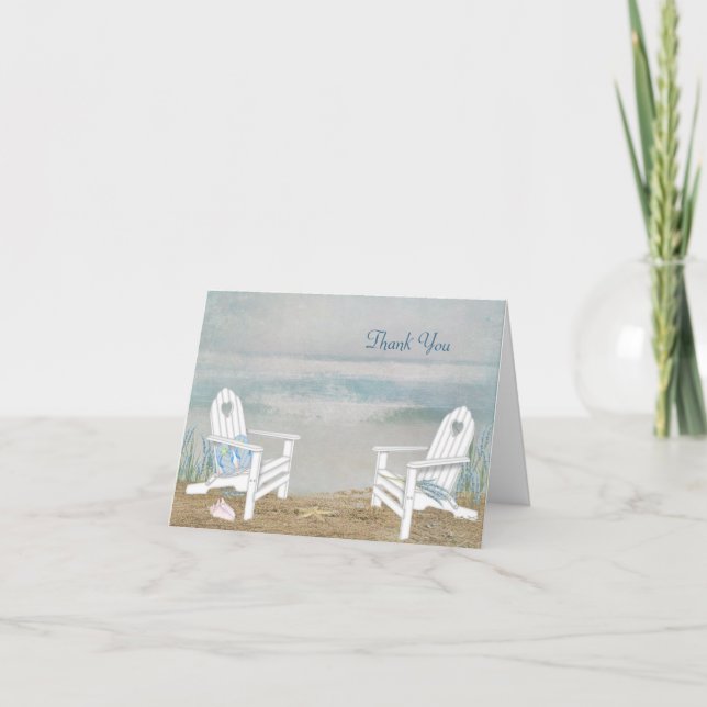 Carte De Remerciements Remerciements de mariage à la plage (Devant)