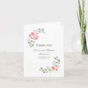 Carte De Remerciements Remerciements de mariage à l'aquarelle florale