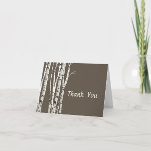 Carte De Remerciements Remerciements de mariage aux élégants bouleaux