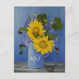 Carte De Remerciements Remerciements de mariage aux tournesols