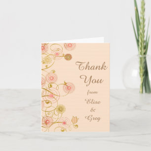 Carte De Remerciements Remerciements de mariage avec une bordure de fleur