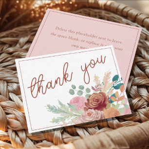Carte De Remerciements Remerciements de Mariage Bohème Terracotta & Blush