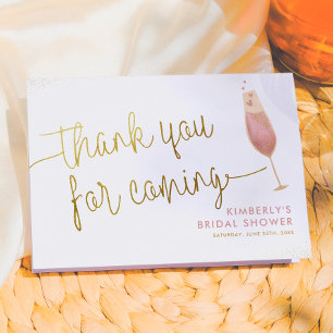 Carte De Remerciements Remerciements de Mariage Brunch & Bubbly Or