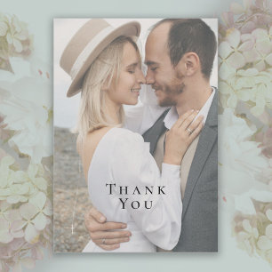 Carte De Remerciements Remerciements de mariage complets photo minimalist