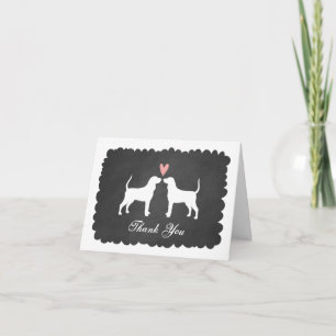 Carte De Remerciements Remerciements de mariage des Coonhounds