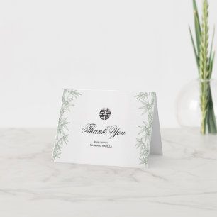 Carte De Remerciements Remerciements de mariage Double Bonheur en bambou