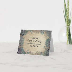 Carte De Remerciements Remerciements de mariage en bois rustique avec suc