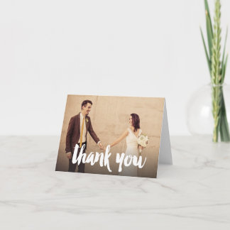Carte De Remerciements Remerciements de mariage en lettrage brosse Photo